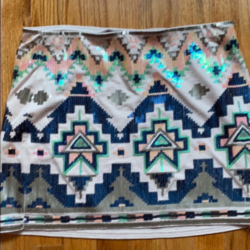 Multi color sequin mini skirt